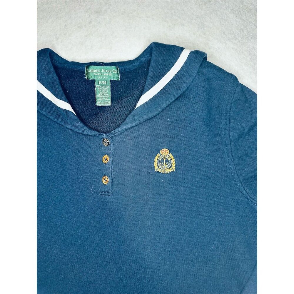 Ralph Lauren Women's Nautical Striped Sweater Blue M Petite Long Sleeve - Picture 2 of 8